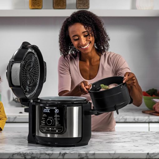 Ninja Foodi MINI 6-en-1 4.7L Multicuiseur, Autocuiseur Multifonction, Friteuse, 6 fonctions de cuisson dont Cuisson lente et Vapeur, 1460W, Gris/Noir OP100EU - Image 11