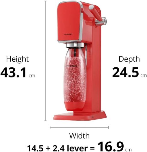 SodaStream ART Sparkling Water and Soda Machine | Pack of 1 Bottle 1 L + 1 Bottle 0.5 L Dishwasher Safe + 1 60L Gas Refill Clip On | Black [Amazon Exclusive] - Image 11