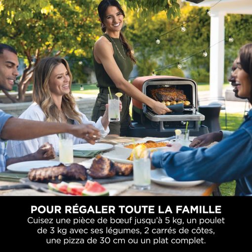 Ninja Woodfire 8-in-1 Electric Outdoor Pizza Oven, Rotisserie & Smoker BBQ with Grate, Pro-Heat Plate, Pizza Stone, Wood Pellets and Shovel, 6 Settings, Dark Orange OO101EU - Image 13