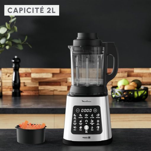 Moulinex Perfectmix Cook blender chauffant à haute vitesse, 10 programmes automatiques, 1400 W, YY5607FG, Noir et Transparent, Métal - Image 12