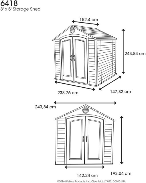 Lifetime Abri de Jardin Tan 132,7 x 204,4 x 227,9 cm - Image 46