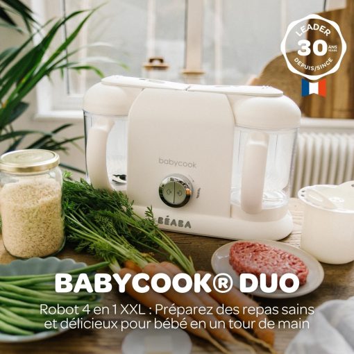 BéABA, Babycook Duo 4-in-1 Baby Food Processor Mixer, Fast Steaming 15 Minutes, Food Diversification, Small Baby Home Pots, XXL Capacity 2200 ml, Black - Image 4