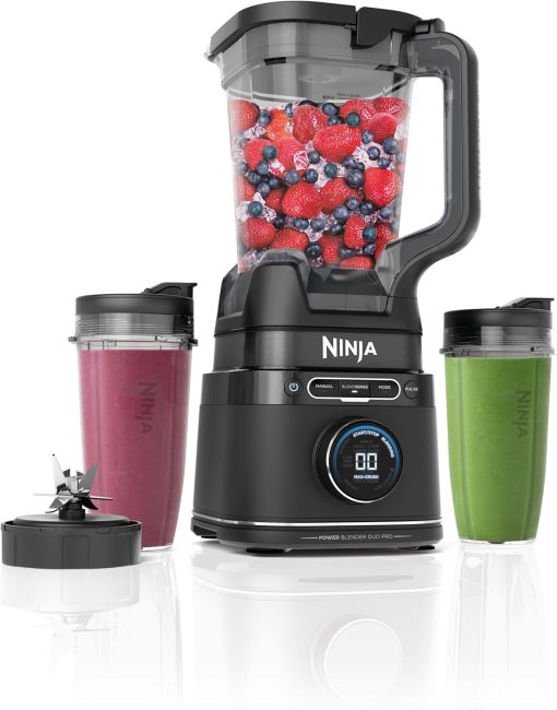 Ninja Detect Power Blender Processor Pro 3-en-1, mixeur 1200W, bol à mélanger, lame malaxeur, gobelet individuel, récipient, pétrir, mixer, hacher et mélanger, noir, TB401EU - Image 3