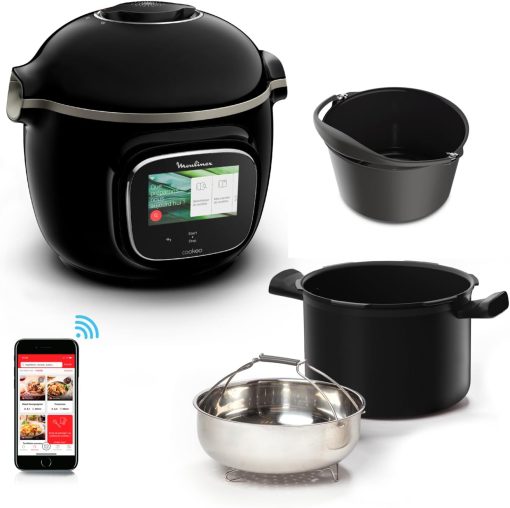 Moulinex Cookeo Touch Wifi, Multicuiseur intelligent avec écran tactile, Recettes via Wifi, Compatible Extra Crisp Air Fryer, Inclus Moule à gateau 18 cm, YY5297FB - Image 4