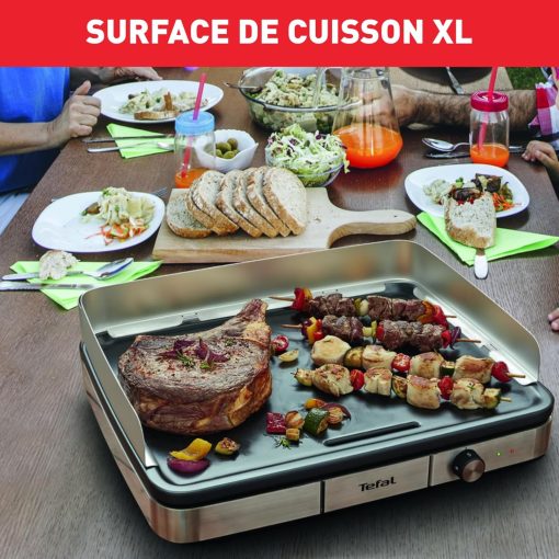 Tefal Plancha Electrique Maxi Plancha XXL 10/12 Personnes Plancha Intérieur Et Extérieur Inox CB690D12 - Image 4