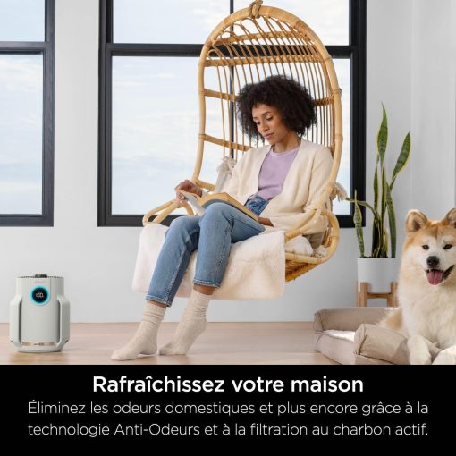 Shark NeverChange jusqu'à 5 ans Purificateur d'air MAX intérieur, Couvre 130m2, Filtre HEPA 5 ans, Capture 99,97% allergènes, Mode automatique, Silencieux, LED, Blanc HP300EU - Image 20