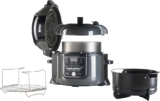 Ninja Foodi MINI 6-en-1 4.7L Multicuiseur, Autocuiseur Multifonction, Friteuse, 6 fonctions de cuisson dont Cuisson lente et Vapeur, 1460W, Gris/Noir OP100EU - Image 14