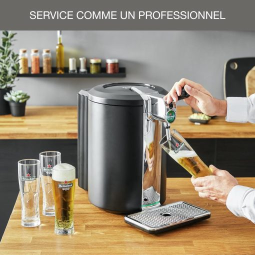 Krups Beertender Machine bière pression, F?ts de 5 L, Marques du groupe Heineken, Témoin lumineux, Température et mousse parfaites, Bière fra?che, Installation facile, Compact noire VB450E10 - Image 12