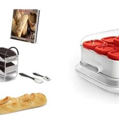 Moulinex Home Bread Baguette Machine à petits pains, 16 programmes, Résultats homogènes, Jusqu'à 1,5 kg de pain frais, Plaques croustillants, 3 niveaux de dorage OW610110, Blanc
