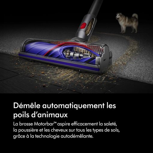 Dyson V8 Advanced? Aspirateur Balai sans Fil – 130 AW, 40 Min d’autonomie, Brosse Motorbar Auto-démêlante, Accessoires combinés, Station Murale, Argent/Nickel - Image 15