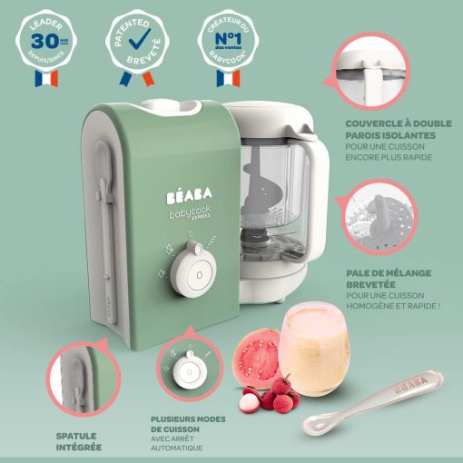 BéABA, Babycook Solo, Robot Bébé 4 en 1 Mixeur-Cuiseur, Cuisson Vapeur, Diversification alimentaire, Petits pots bébé maison, Noir - Image 52