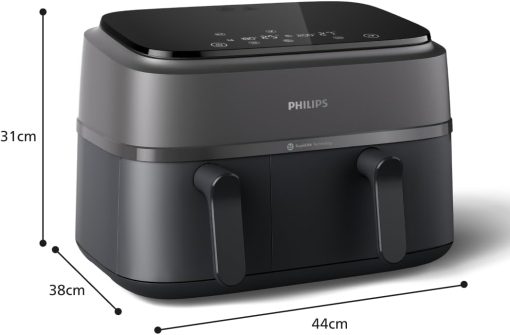 Philips Air Fryer 3000 Series Double Basket - Healthy, Fast and Versatile Cooking, 9 Litre Capacity, Touch Screen, Two Drawer Design (NA350/00) - Image 14