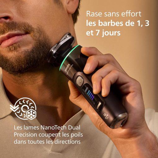 Philips Rasoir i9000 Prestige Ultra, Rasoir électrique 100% étanche, Technologie Skin IQ Pro, Système Triple Lift & Cut, Lames de précision NanoTech rotatives 360°, 5 modes de rasage, XP9401/38 - Image 30