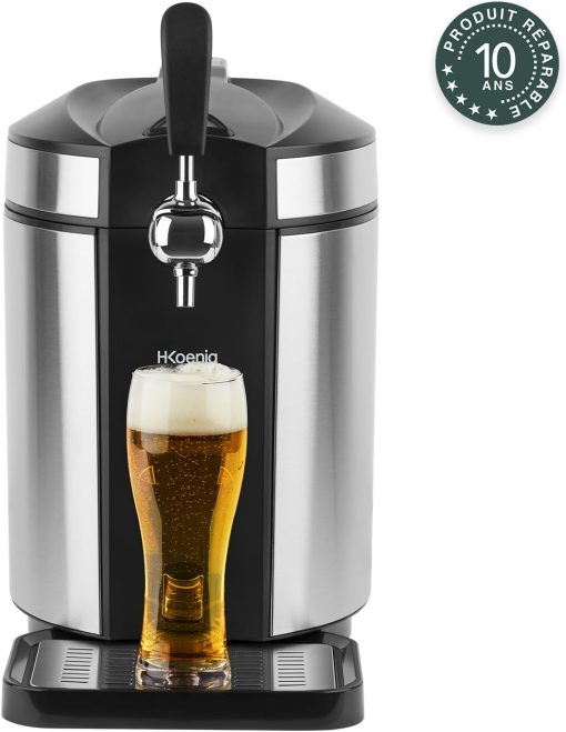 H.Koenig Tireuse à Bière compatible tous F?ts Universels Pressurisés de 5L Inox BW1778, Machine, Pompe, Pression domestique, Professionnelle, Universelle, Refroidissement intégré 4°C - Image 9