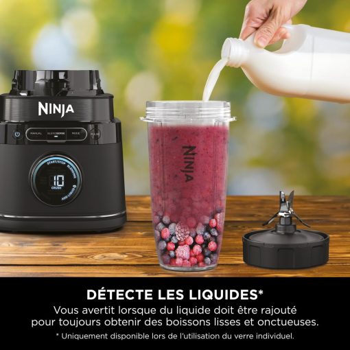 Ninja Detect Power Blender Processor Pro 3-en-1, mixeur 1200W, bol à mélanger, lame malaxeur, gobelet individuel, récipient, pétrir, mixer, hacher et mélanger, noir, TB401EU - Image 48