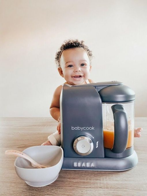 BéABA, Babycook Solo, Robot Bébé 4 en 1 Mixeur-Cuiseur, Cuisson Vapeur, Diversification alimentaire, Petits pots bébé maison, Noir - Image 18