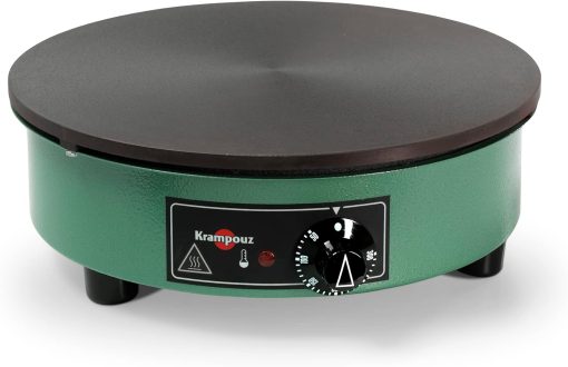 KRAMPOUZ Crêpière électrique BILLIG - Plaque en Fonte Usinée Diamètre 40 cm - 220-240 Volts et 3000 Watts - Véritable Crêpière Traditionnelle Bretonne Familiale - Fabriquée en France - Réf CEBPA4AO-KR