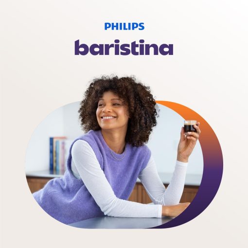 Philips Baristina Machine à expresso - Un véritable expresso, en toute simplicité - Compacte - 16 bars de pression - Broyeur intégré - Machine blanche avec porte-filtre blanc (BAR300/00) - Image 13