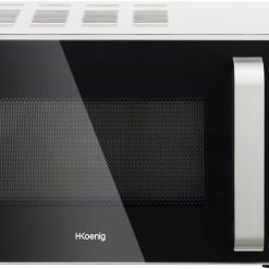 H.Koenig Four à Micro-ondes Compact Digital 20L VIO2, 700W, Plateau tournant 24,5cm, Multifonction Programmable 6 niveaux de chauffe, Décongélation et Express, Minuterie 60min, Effet mirroir noir