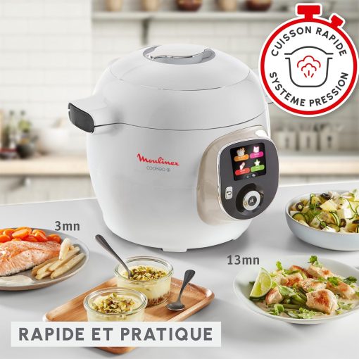 Moulinex, Cookeo Multicuiseur intelligent 6L, 150 recettes intégrées, Cuisson sans surveillance, Ecran intuitif, Guide de cuisson, Application MyMoulinex, 1600W, Blanc, 15 ans réparabilité - Image 47