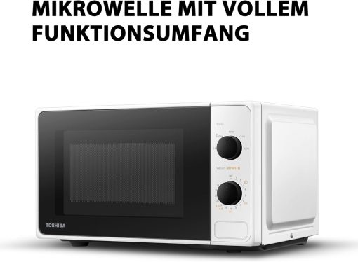 Toshiba Micro-ondes 20L MV-AM20T(BK), 800W, 12 Menu automatique, 5 Niveaux de Puissance, Ampoule LED, Plateau tournant amovible, Dégivrage facile, Noir - Image 11