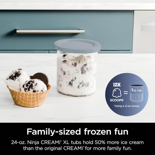 Ninja NC301 CREAMi Ice Cream Maker, for Gelato, Mix-ins, Milkshakes, Sorbet, Smoothie Bowls & More, 7 One-Touch Programs, with (2) Pint Containers & Lids, Compact Size, Perfect for Kids, Silver - Image 28
