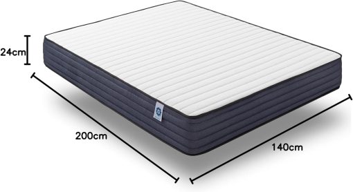 NATURALEX - Matelas PerfectSleep 180x200 - épais 30 cm - Soutien Mousse à mémoire de Forme - Accueil Blue Latex - Confort Ferme - Respirant - 7 Zones - Réversible - Haute Densité - Fabriqué en Europe - Image 72