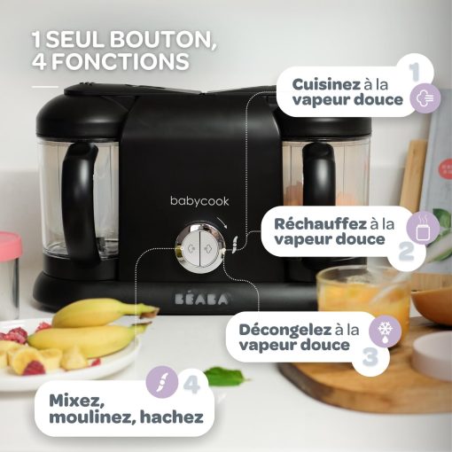 BéABA, Babycook Duo 4-in-1 Baby Food Processor Mixer, Fast Steaming 15 Minutes, Food Diversification, Small Baby Home Pots, XXL Capacity 2200 ml, Black - Image 14