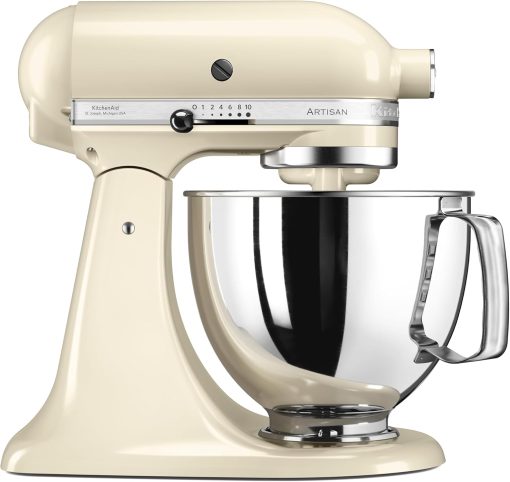 KitchenAid Robot Patissier I Artisan I Robot cuisine multifonctions à tête inclinable I Avec 4 accessoires I Bol de 4,8L | Crème - Image 2