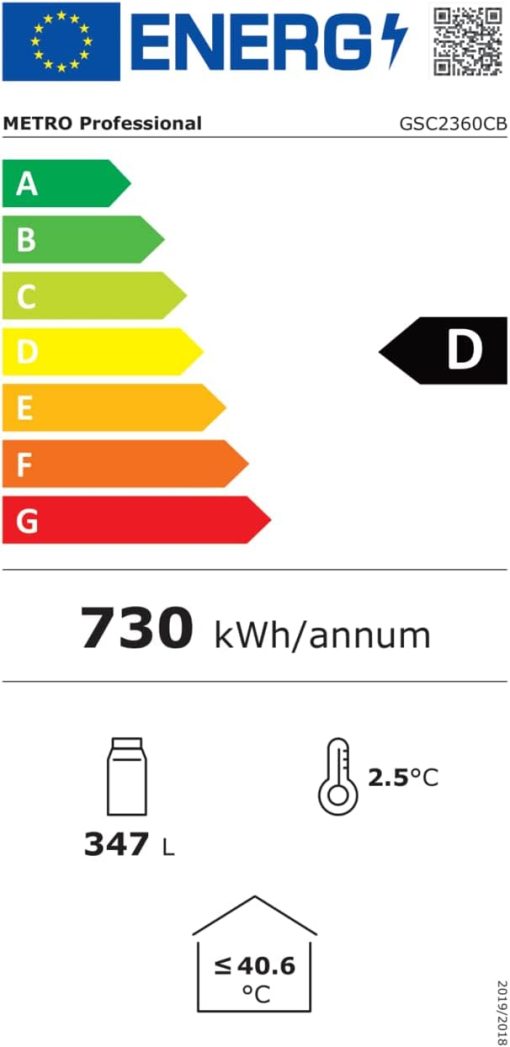 METRO Professional Réfrigérateur à Boissons GSC2360B, Acier/Verre, 62 x 63.6 x 175.3 cm, 347 L, avec Serrure, Noir - Image 91