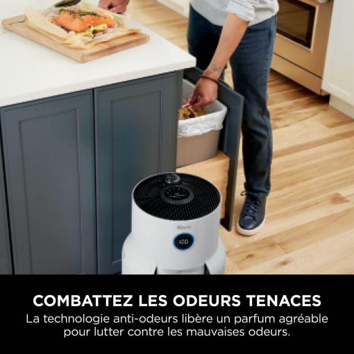 Shark NeverChange jusqu'à 5 ans Purificateur d'air MAX intérieur, Couvre 130m2, Filtre HEPA 5 ans, Capture 99,97% allergènes, Mode automatique, Silencieux, LED, Blanc HP300EU - Image 12