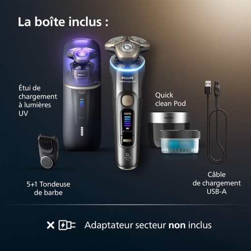 Philips Rasoir i9000 Prestige Ultra, Rasoir électrique 100% étanche, Technologie Skin IQ Pro, Système Triple Lift & Cut, Lames de précision NanoTech rotatives 360°, 5 modes de rasage, XP9401/38 - Image 25