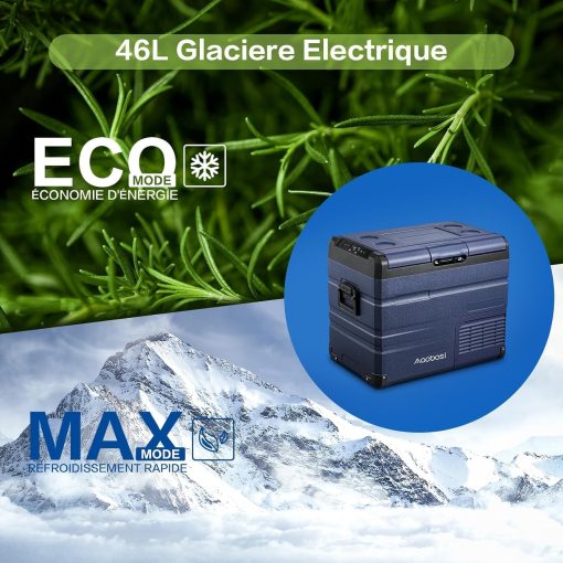 AAOBOSI 46 L Glaciere a Compression, Glaciere Electrique Double Zone, 12 V/24 V et 100-240 V Frigo Camping, -20 ℃ à 20 ℃, pour Voiture, Camion, Bateau, Camping-Car - Image 40