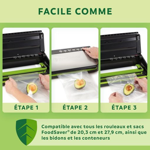 FoodSaver FFS005X Vacuum Sealer with Storage Compartment for Roll and Cutter, Pulse Function for Fragile Food, Includes Matching Accessories and Vacuum Bags - Image 10