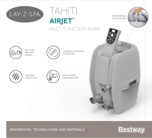 Spa gonflable rond BESTWAY Lay-Z-Spa? Miami Airjet? 2 - 4 personnes - Image 46