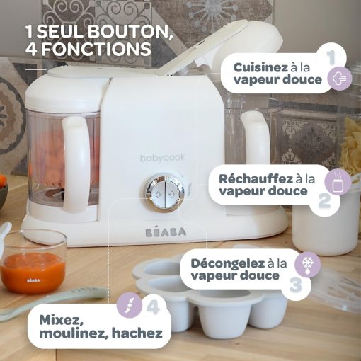 BéABA, Babycook Duo 4-in-1 Baby Food Processor Mixer, Fast Steaming 15 Minutes, Food Diversification, Small Baby Home Pots, XXL Capacity 2200 ml, Black - Image 6