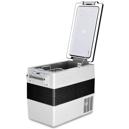 Réfrigérateur 52l de Voiture -20℃/+10℃ Mini Réfrigérateur Portable Ecran Lcd Adaptateur 69x34,5x52,5cm Noir+Gris - Image 2