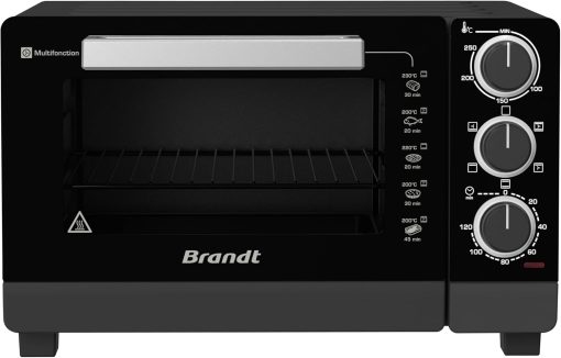 BRANDT FC215MB - Mini four - 21L - Multifonction - 5 positions de cuisson - Porte double vitre - Cavité anti-adhésive - Accessoires : lèchefrites, grille, pince pour récupérer les plats - 1380W - Noir - Image 3
