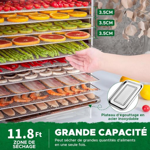 Kwasyo Food Dehydrator, 10 Trays ? Desiccator with Timer (24H) ? Fruit and Vegetable Dehydrator Adjustable Temperature (30 to 90°C) + 1 x Recipe Book - Image 17