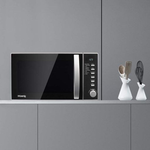H.Koenig Micro-Ondes Four Grill 2 en 1 VIO9, 25L, Plateau tournant 27cm, 10 modes de cuisson jusqu’à 1000W, Décongélation, Cuisson combinée, écran LCD [Classe énergétique A+] - Image 28