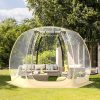 Tente Bulle à Ouverture Instantanée pour 6 à 10 Personnes Tente D?me d'Extérieur 328 x 328 cm Résistante Aux Intempéries Transparent