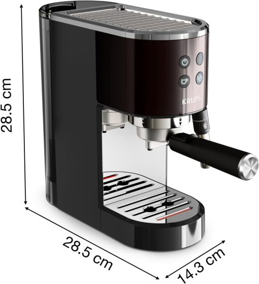 Krups Virtuoso+, Machine expresso, Machine a cafe à pompe, expresso machine a cafe moulu ou dosettes, 15 bars, Inox, Buse vapeur, Espresso et cappuccino, XP444G10 - Image 21