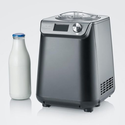 SEVERIN 2-in-1 Ice Cream Maker Compact 135 W, Electric Ice Cream Maker and Yogurt Maker with 1.2 L Capacity, Ice Maker with Recipe Book, Black, EZ 7407 - Image 9