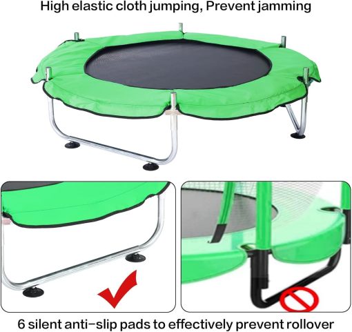 Trampoline pour Enfants, Trampoline réglable pour bébé avec Panier de Basket-Ball, Trampoline intérieur et extérieur de 200 kg avec enclos - Image 12