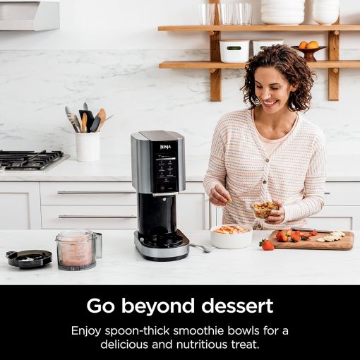 Ninja NC301 CREAMi Ice Cream Maker, for Gelato, Mix-ins, Milkshakes, Sorbet, Smoothie Bowls & More, 7 One-Touch Programs, with (2) Pint Containers & Lids, Compact Size, Perfect for Kids, Silver - Image 20