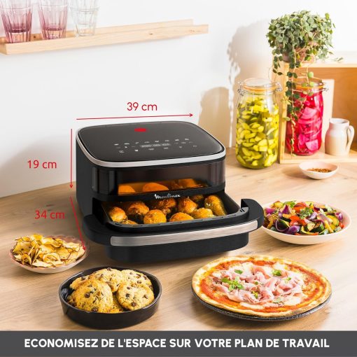 Moulinex Easy Fry air fryer, multicuiseur et four, 15 L, 9 programmes, friteuse sans huile, 3 niveaux de cuisson, compact, extra crisp, noir, AL556DF0 - Image 30