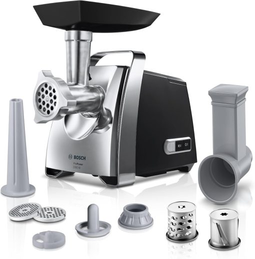 Bosch ProPower MFW67440 Hachoir à viande polyvalent – Jusqu'à 3,5 kilos de viande par minute – Puissance de 700 W, Noir - Image 3