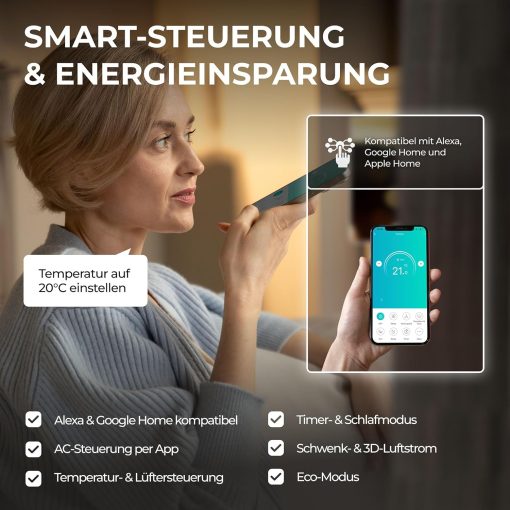 K?ltebringer Climatiseur Split - 18000 BTU (5,1 kW) - Avec fonction chauffage, WiFi et App - très silencieux & économe en énergie - kit complet, 5m conduite de frigorigène, R32, matériel de montage - Image 12