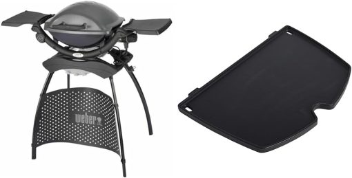Weber Q1400 Barbecue électrique avec support, surface de cuisson 43 x 32 cm, nomade, grille en fonte émaillée divisée en 2 parties, couvercle et cuve en fonte d'aluminium - Gris foncé (52020853) - Image 32