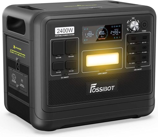 FOSSiBOT F2400 Station électrique portable CA 2400W (4800W Pic), Station Silencieux Solaire 2048Wh LiFePO4, Groupe Générateur électrique Onduleur Alimentation de Secours à Domicile Camping - Image 4